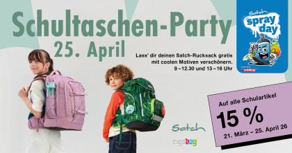Schultaschenparty und SprayDay 25. April 2026